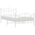 Estructura cama metal con cabecero y pie cama blanca 107x203