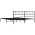 Estructura de cama con cabecero metal negro 193x203