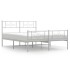 Estructura cama metal cabecero y estribo blanco 140x190