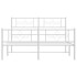 Estructura cama metal cabecero y estribo blanco 140x190