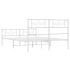 Estructura cama metal cabecero y estribo blanco 140x190