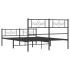 Estructura de cama cabecero y estribo metal negro 135x190