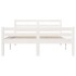 Estructura de cama madera maciza blanca King Size 150x200