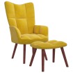 Sillón de relax con taburete terciopelo amarillo mostaza