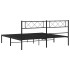 Estructura de cama con cabecero metal negro 183x213