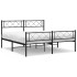 Estructura de cama cabecero y estribo metal negro 135x190