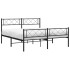 Estructura de cama cabecero y estribo metal negro 135x190