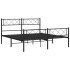 Estructura de cama cabecero y estribo metal negro 135x190