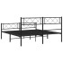 Estructura de cama cabecero y estribo metal negro 135x190