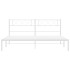 Estructura de cama de metal con cabecero blanco 193x203