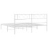 Estructura de cama de metal con cabecero blanco 193x203