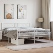 Estructura cama metal con cabecero y estribo blanco 140x200 cm