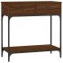 Mesa consola madera de ingeniería marrón roble 75x34,5x75