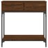 Mesa consola madera de ingeniería marrón roble 75x34,5x75