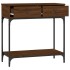 Mesa consola madera de ingeniería marrón roble 75x34,5x75