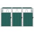 Cobertizo triple contenedor de basura acero verde 213x81x121