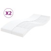 Colchones de espuma 2 uds 7 zonas dureza 20ILD blanco 90x190 cm