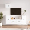 Set de muebles de TV 5 pzas madera contrachapada blanco brillo