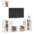 Set de muebles de TV 5 pzas madera contrachapada blanco