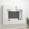 Set de muebles de TV 6 pzas madera contrachapada blanco brillo