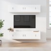 Set de muebles de TV 6 pzas madera contrachapada blanco brillo