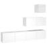 Set de muebles de TV 4 pzas madera contrachapada blanco