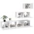 Set de muebles de TV 4 pzas madera contrachapada blanco