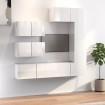 Set de muebles de TV 6 pzas madera contrachapada blanco brillo