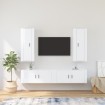 Set de muebles de TV 4 pzas madera contrachapada blanco brillo