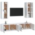 Set de muebles de TV 4 pzas madera contrachapada blanco