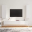 Set de muebles de TV 4 pzas madera contrachapada blanco brillo