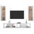 Set de muebles de TV 4 pzas madera contrachapada blanco