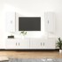 Set de muebles de TV 4 pzas madera contrachapada blanco