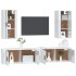 Set de muebles de TV 4 pzas madera contrachapada blanco