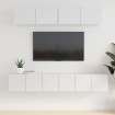 Set de muebles de TV 5 pzas madera contrachapada blanco brillo