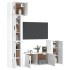 Set de muebles de TV 5 pzas madera contrachapada blanco