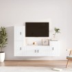 Set de muebles de TV 4 pzas madera contrachapada blanco brillo