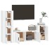 Set de muebles de TV 4 pzas madera contrachapada blanco