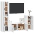 Set de muebles de TV 4 pzas madera contrachapada blanco