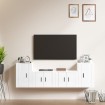 Set de muebles de TV 4 pzas madera contrachapada blanco brillo