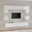 Set de muebles de TV 8 pzas madera contrachapada blanco brillo