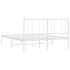 Estructura de cama de metal con cabecero blanca 150x200