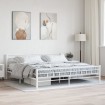 Estructura de cama de metal blanco 200x200 cm