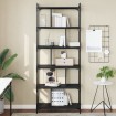 Librería de 6 estantes madera de ingeniería negro 76x32x192 cm