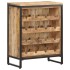 Botellero de madera maciza de mango rugosa 62x33x78,5