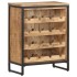 Botellero de madera maciza de mango rugosa 62x33x78,5