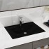 Lavabo lujoso con agujero de grifo cerámica negro mate 60x46