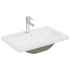 Lavabo empotrado con grifo cerámica blanco 61x39x18