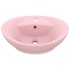 Lavabo lujoso con rebosadero cerámica rosa mate 58,5x39