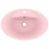 Lavabo lujoso con rebosadero cerámica rosa mate 58,5x39